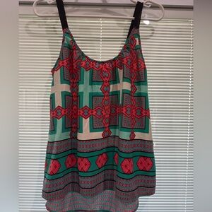 Pixley Geometric Pattern Sleeveless Blouse - Small